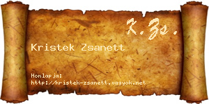 Kristek Zsanett névjegykártya