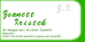 zsanett kristek business card